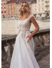 Blush Beaded Tulle Wedding Dress With Pockets